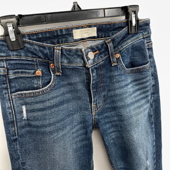 Levi's Altered Skinny 711 Women's Mid Rise Distressed Skinny Jeans W27 L29 Blue - Picture 2 of 10